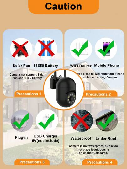 1/2/4 Packs 1080p HD Home Monitoring Camera All Weather Full Evening Vision, 360° Viewing Zoom, Two Way Talk, Pet Detection Motion Alerts Wireless Inside Outside view 9