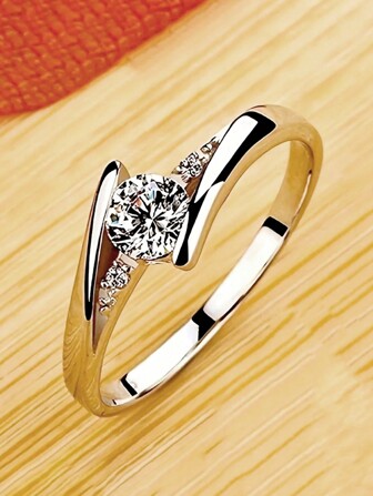 1 PC Elegant 925 Sterling Silver Cubic Zirconia Rings Wedding Jewelry For Women Fine Jewelry