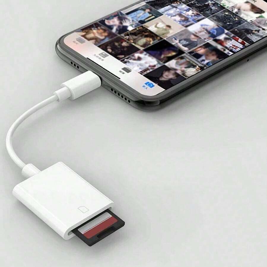 Đầu đọc thẻ nhớ SD tương thích với iPhone/iPad, Trình xem camera theo dõi, Bộ chuyển đổi thẻ nhớ SD tương thích với iPhone 15/14/13/12/11/XS/XR/X/8/7/iPad/Series, Cắm và chạy - trắng - Xem 1