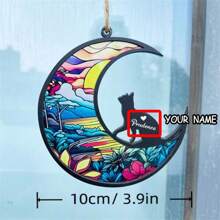 Cat Memorial, Suncatcher, Pet Memorial Gift, Cat Lovers, Window Hanging Decoration, Handmade Custom Name Cat Decor, Perfect For Farmhouse Porches, Study Rooms And Party Scenes, Ideal For Friends' Birthday,Halloween, Christmas Gifts-1pc