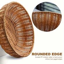 1 chiếc giỏ đựng đồ đan bằng mây thủ công, giỏ đựng bánh mì/trái cây/đồ ăn nhẹ, phong cách Bohemian cho nhà bếp, phòng ăn, dã ngoại ngoài trời - Cà phê nâu - Xem 8