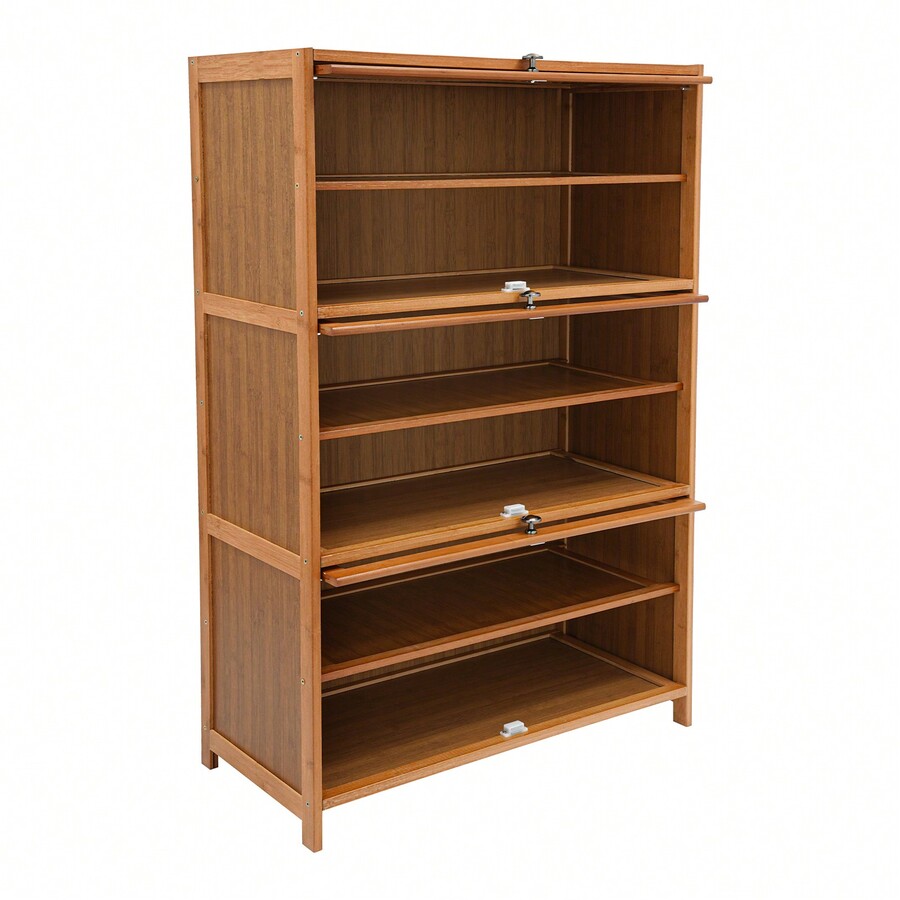 CNCEST CNCEST 7Tier Bamboo Shoe Organizer With Clear Doors