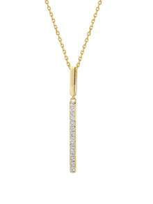 1 chiếc vòng cổ thanh dọc tối giản bằng bạc Sterling S925 với đá Zirconia, quà tặng trang sức sang trọng cho phụ nữ - vòng cổ - Xem 3