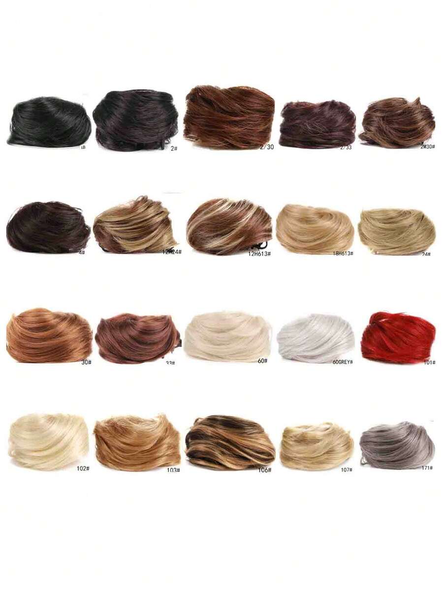 1pc Elegant Mini Claw Clip Hair Bun Extensions,Synthetic Hair Bun