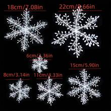 3包9片装圣诞雪花装饰品 - 白色塑料雪花，适用于圣诞树、婚礼和窗户装饰，是节日和派对庆祝活动的完美之选。 - 彩色 - 查看 6