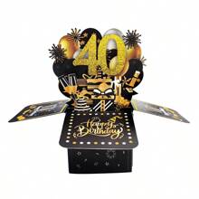 1pc, 16th/18th/21st/30th/40th/50th/60th/70th/80th/90th Happy Birthday Pop-Up Greeting Card, 30th Birthday Card With Note Card And Envelope, Birthday Gift For Husband, Wife, Men, Women, 3D Pop-Up Birthday Card