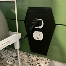 Gothic Coffin Lamp Switch & Power Outlet Cover - Halloween Decor Wall Plate, No Battery Required, Easy Installation