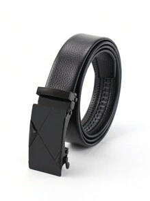 2 piezas Cinturones con hebilla automática para hombres, hebilla suave de piel de PU para negocios y casual para hombres jóvenes, sin perforación, artículo esencial recomendado para hombres en verano, escuela, negocios, novio, esposo, padre, regalo para hombres, uso diario, moda, adolescente, al aire libre, vacaciones, atlético, viaje, calle, bohemio, otoño vintage, otoño-invierno, accesorios, adecuado para adolescentes, jóvenes, hombres, casual, al aire libre, atlético, vacaciones, regalos de graduación, cumpleaños, uso diario - 2 piezas negro - Ver 6