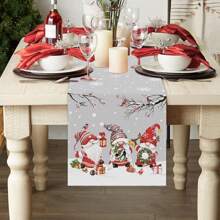 Mantel navideño, decoración estacional de invierno con renos y copos de nieve para la mesa de la cocina o comedor en el hogar y fiestas - Multicolor - Ver 11