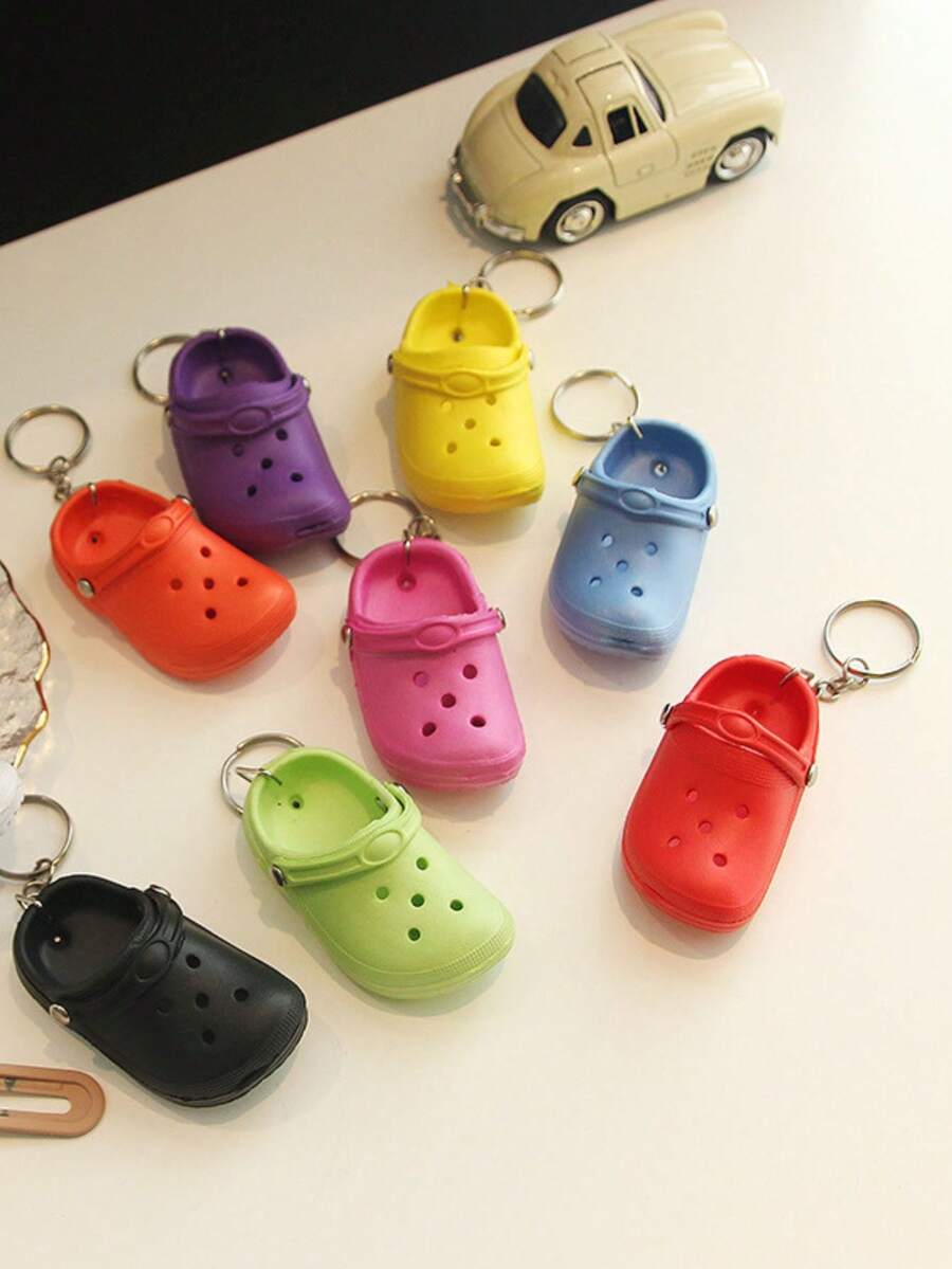 1 chiếc móc khóa mini hình giày dễ thương, móc khóa dép, móc khóa guốc đi biển để tự làm phụ kiện trang trí ba lô. - nhiều màu - Xem 1