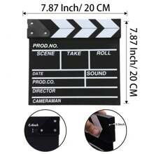 1 Peça Claquete de Filme, Claquete, Acessório de Claquete de Madeira Preto e Branco, Claquete de Corte de Cena de Ação de Filme de Diretor, Adorno de Mesa Criativo, Prop para Foto, Decoração Interna e Externa para Casa, Feriado, Festival e Sentido, 20x20cm, Decoração de Casa, Decoração de Quarto, Decoração de Parede