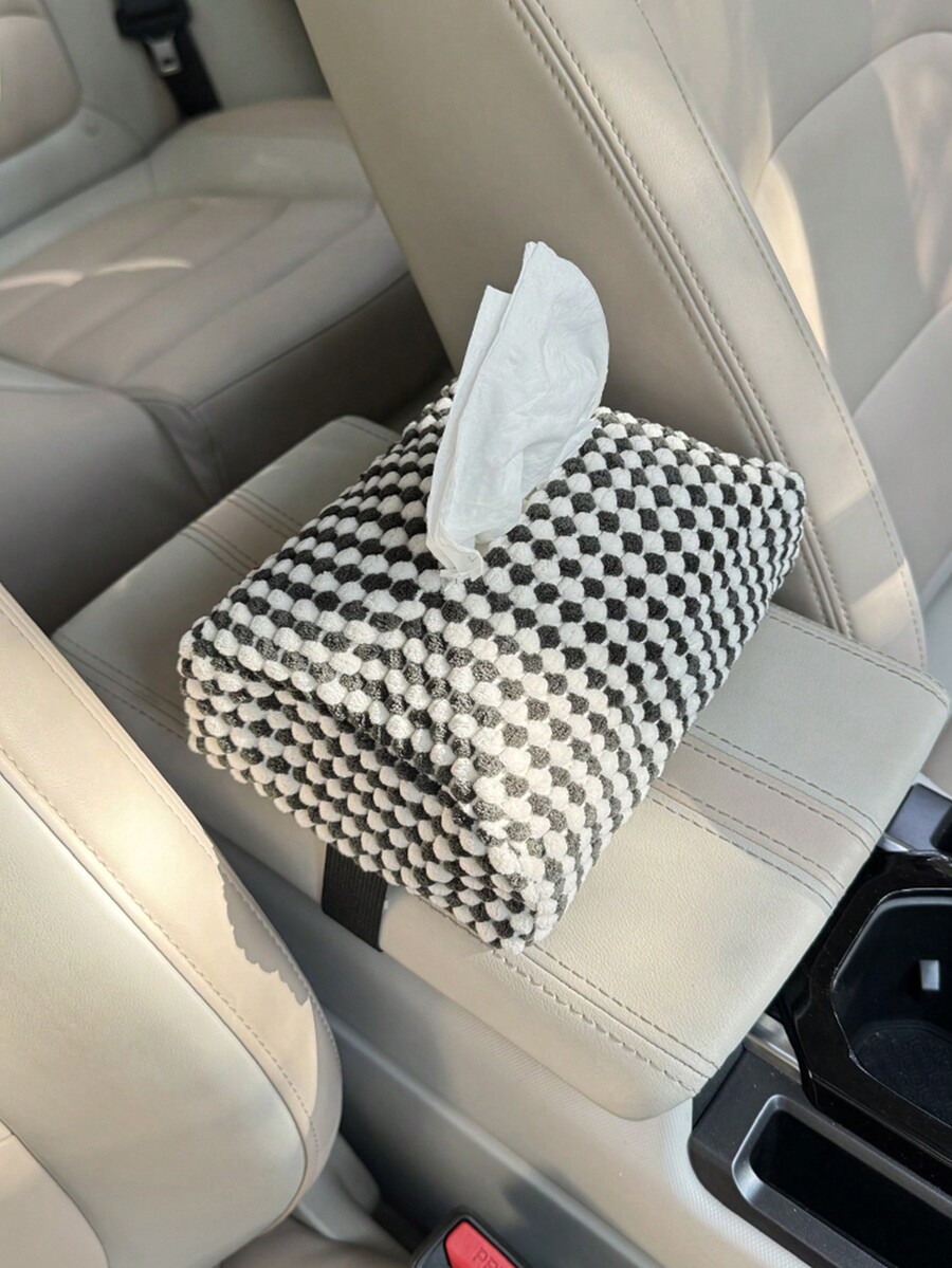 1pc Beauty Elements Ins Wind Drawn Paper Box, Car Paper Towel Cover