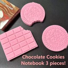 Bộ 3 sổ tay Chocolate + Cookie (Chocolate + Pink Circle Cookie + Pink Bite Cookie), Sáng tạo với hương thơm, Sổ ghi nhớ Chocolate sáng tạo, Sổ ghi nhớ mini, Sổ tay di động, Sổ tay vui nhộn, Sổ ghi nhớ - Nhiều màu - Xem 3