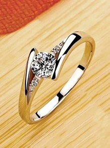 1 ST Elegante 925 Sterling Zilveren Cubic Zirconia Ringen Bruiloft Sieraden Voor Vrouwen Fijne Sieraden
