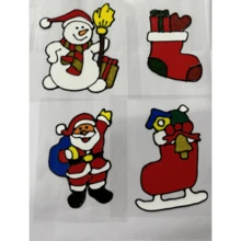 1 miếng dán kính Giáng sinh, miếng dán tường trang trí ngày lễ, miếng dán kính cửa sổ Giáng sinh lớn, phong cách ngẫu nhiên - Nhiều màu - Xem 7