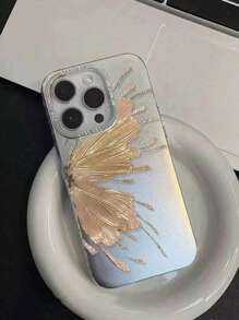 Apple 2000s Fashion Y2k Silver/ Gold Plated Butterfly Phone Case Compatible With IPhone 15/14/13/12