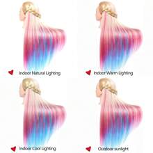 Mannequin Head 26 Inch Training Head Synthetic Fibre Beauty Doll Head Styling Head Hair Braiding Head Hairdresser Training Model Practice Head Hair Mannequin