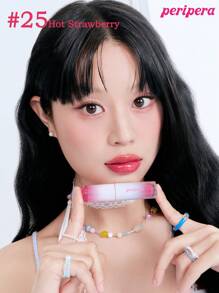 Peripera K-Beauty Ink Mood Glowy Tint, Water Bare Tint, Mirror Watery Lip Gloss, Glass Lip Gloss, Plumping, Natural Hydrating, Lightweight, Brightening, Long-Lasting Color, Comfortable Non-Sticky Wear, Suitable For Mask-Wearing, No White Cast, K-Beauty, Korean Cosmetics - #25 Hot Strawberry - View 6