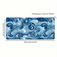 1 件时尚蓝色设计月亮和星星鼠标垫游戏鼠标垫多尺寸键盘桌垫橡胶防滑办公鼠标垫办公桌配件键盘桌垫适用于学校办公室家庭礼物送给朋友家人 - 彩色 - 查看 5