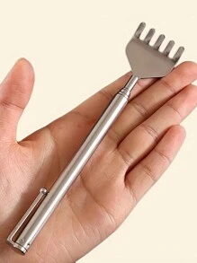 1pc Dụng cụ cào lưng có thể thu vào, mở rộng đến 19,69 inch, dụng cụ trỏ có thể thu vào di động, dụng cụ trỏ cào lưng bằng thép không gỉ bền - Bạc - Xem 1