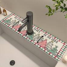 1 件超强吸水圣诞树元素厨房水槽水龙头排水垫、浴室硅藻泥吸水垫、家用台面防滑防霉垫。 - 彩色 - 查看 3