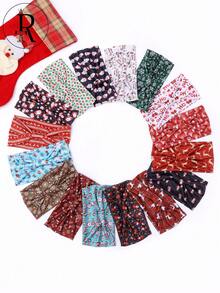 1 Băng đô hình chữ thập in họa tiết Giáng sinh, Băng đô thể thao chạy bộ co giãn dành cho nữ, Băng đô thể thao polyester dễ thương thanh lịch thường ngày dành cho Giáng sinh - Nhiều màu - Xem 3