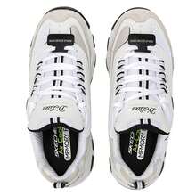 Skechers 女士熊猫毛绒跑步、健身、训练透气休闲运动鞋 - 白色/淺灰色 - 查看 2