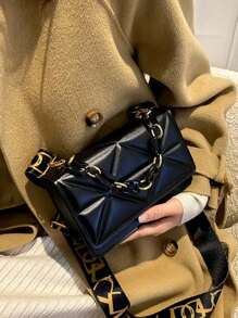 1set High Fashion Embossed Crossbody Bag, Flap Shoulder Bag, Women Casual Handbag & Wallet