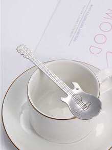 1/2/4/6 件装不锈钢吉他形咖啡/甜点勺 - 銀色 - 查看 3