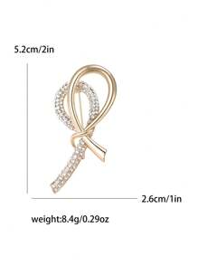 Rhinestone Bow Brooch For Women Dress Coat Pin Christmas New Year Gift