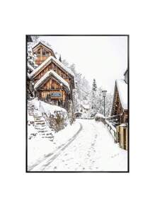 1 件北欧冬季风景海报照片森林松鼠驯鹿圣诞装饰画帆布墙艺术客厅装饰无框架 - 彩色 - 查看 33