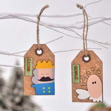 1PC Đồ trang trí Giáng sinh treo, Mặt dây chuyền nhỏ Giáng sinh cho người già, Người tuyết, Hươu, Thiên thần, Đồ trang trí cây thông Noel treo bằng gỗ, Quà tặng Giáng sinh nhỏ - phong cách 1 - Xem 6