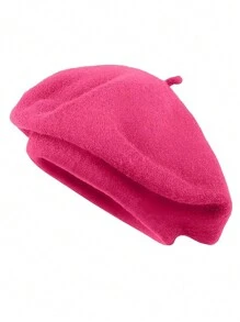 1 pieza Boina vintage para mujer, gorra de pintor octagonal de unicolor y cálida para invierno
