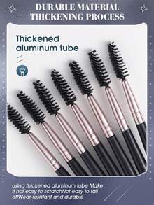 7/1 件装睫毛膏刷、睫毛膏延长刷、眼黑刷、眉毛刷、化妆刷套装睫毛膏延长工具、多功能螺旋眼黑涂抹器、适合所有皮肤类型、便携式化妆工具、适用于眉毛和睫毛延长装置 - 黑色 - 查看 3