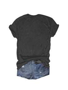 Damen Große Größen Kurzarm Rundhals Loose T-Shirt, individuell Muster