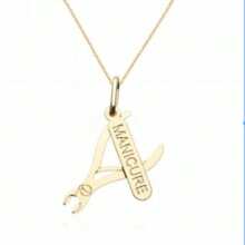 Manicure Pliers Pendant Necklace 18k Gold Plated Plate - 金色 - 查看 3
