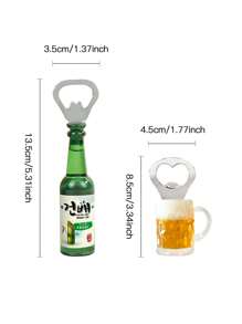 Multi-Piece Set Of Funny Bottle Openers, Simulated Beer Bottles, Fridge Magnets, Beer Bottle Openers, Creative 3D Magnets, For Outdoor, Camping, Gift For Father