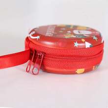 1 件马口铁零钱包迷你拉链耳机收纳袋精致硬币钥匙包收纳盒生日圣诞节 - 彩色 - 查看 5