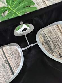 DomiGe 1 件装黑色性感内裤低腰男士三角裤带分体 J 罩杯开口 - 黑色 - 查看 5