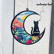 Cat Memorial, Suncatcher, Pet Memorial Gift, Cat Lovers, Window Hanging Decoration, Handmade Custom Name Cat Decor, Perfect For Farmhouse Porches, Study Rooms And Party Scenes, Ideal For Friends' Birthday,Halloween, Christmas Gifts-1pc