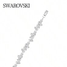 Swarovski DIAPASON: 5528190 Women's Elegant White Petal Charm Bracelet, Beautiful Jewelry For Daily Wear, Gift For Her