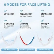 Electric EMS Face Lifting Machine Microcurrent 12 Gears Facial Massager Vibration Slimming Firming V-Face Lift Device 650mAh - White - View 7