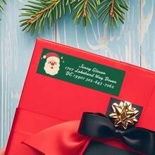 Custom Santa Claus-Themed Christmas Address Labels For Festive Holiday Mail-Ideal For Christmas Cards, Invitations, And Gifts-Personalize With Your Address For Unique Holiday Packaging-Decorative And Festive Design To Enhance The Joy Of Christmas Gifting-Perfect For Adding A Custom And Special Element To Your Holiday Packages-Easy-To-Use Personalized Stickers For Gift Wrapping And Seasonal Mail