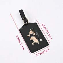 1pc Tên tùy chỉnh Du lịch thiết yếu, Bản đồ dập nóng PU mới Hành lý Thẻ lên máy bay Thẻ du lịch đa năng - trắng - Xem 4