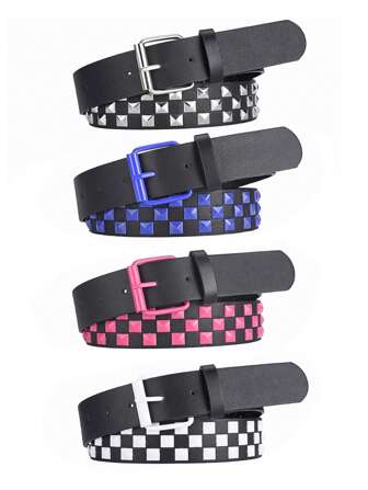 1pc Punk Style Rivet Pyramid Studded PU Belt, Accessory Suitable For Daily Wear. Great Gift For Boyfriend/Girlfriend On Valentine's Day Summer, School Fall, Autumn, Halloween
