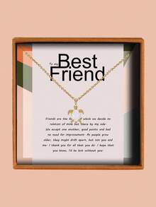 Charm-In 1pc Women's Sea Turtle Pendant Necklace Bohemian Copper Necklace, With Elegant Gift Box & Cards, Jewelry Gift For Her Christmas Gift - Gold - View 11