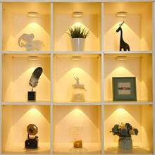 1 Stück Bewegungsmelder Scheinwerfer, 3 einstellbare Lichtfarben Nachtlicht für Schrank Vitrinen Wanddekor, Kabellose magnetische Montage