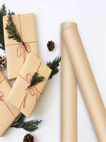 1 rouleau de papier kraft brun, papier d'emballage, papier cadeau DIY, convient pour l'emballage de cadeaux d'anniversaire, les bouquets, les affiches, l'emballage de figurines, la décoration, la rentrée scolaire, la Saint-Valentin