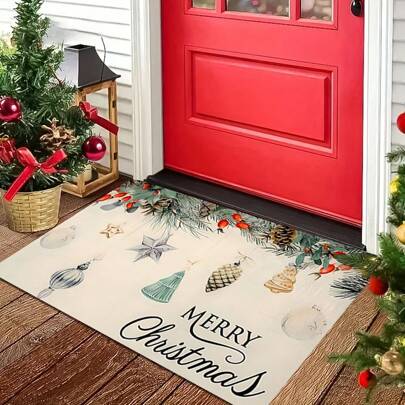 1/2 stuks Kerst Keukenmattenset, Vintage Kerstboomkleed, Houten Plankkleed, Buffalo Plaidkleed, Kerstfestival Sfeerkleed, Vlekbestendig, Antislip, Zacht, Comfortabel, Gemakkelijk Schoon te Maken, Geschikt Voor Slaapkamer, Woonkamer, Eetkamer, Keuken, Badkamer, Entreekleed Kerstdecoratie, Kerstfeestbenodigdheden