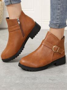 Botas de punta redonda,Mujer Elegante Elástico,Panel Lateral Zapatos de Tobillo Botas,Botas de Tacón Alto para Mujer,Botas de combate para mujer
